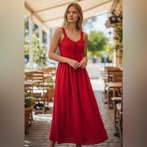 Altar'd State Vibrant Red Maxi Dress
